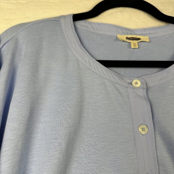 Madewell Womens Relaxed Henley Long Sleeve Top Peri Blue XL Minimalist NWTD - Picture 7 of 9